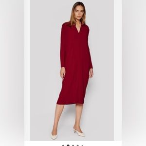 Max Mara Leisure Tubo Pleated Dress in Peony